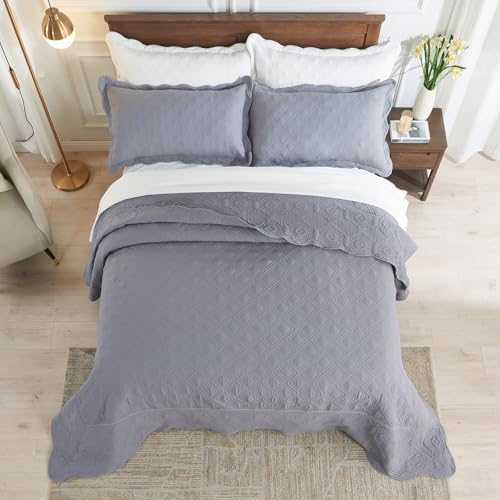 Suchbed California King Bedspread Set Grey 1