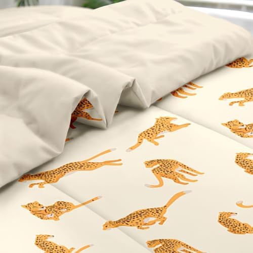 Pamnest Comforter Set Twin Size Cheetah Leopard