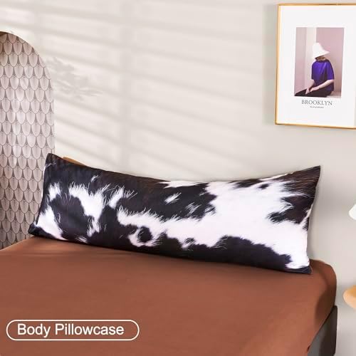 SUCSES 8-Piece Cal King Comforter Set with Cow Fur Print 1