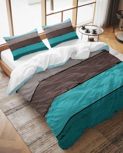 ZOE GARDEN Aqua Grey Duvet Cover Set