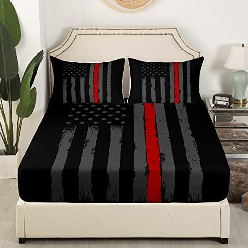 Erosebridal Queen Size Flag Bed Sheet Set