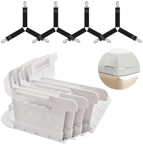 Heuihm Bed Sheet Holder Set 4PCS with Lock Strip