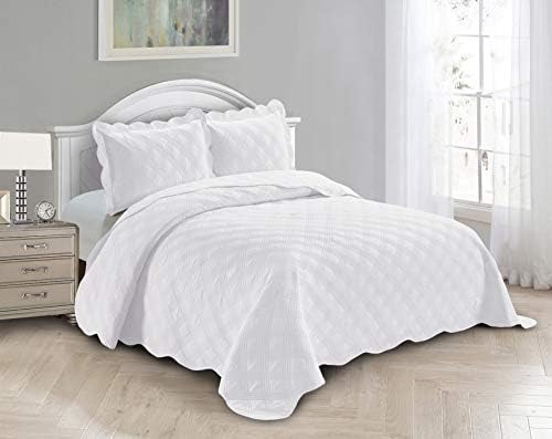 Fancy Linen 3pc Embossed Coverlet Set