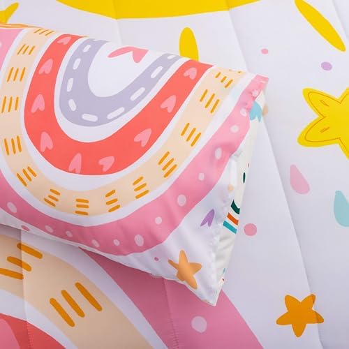 Btargot 3-Piece Rainbow Comforter Set for Kids