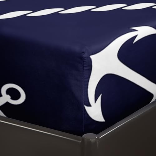 QOOMO Anchor Stripe Nautical Bedding Set