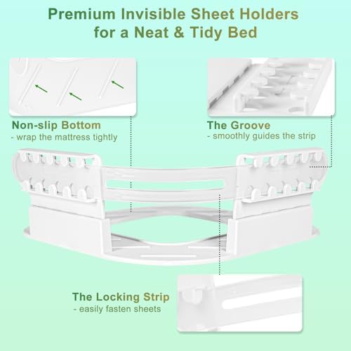 Astrumix Bed Sheet Holders Set of 4 White 1