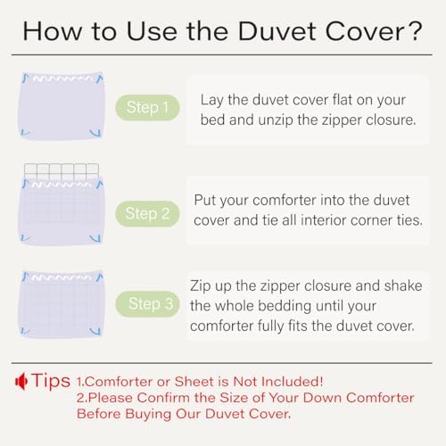 Manfei Retro Floral Duvet Cover Set Twin Size