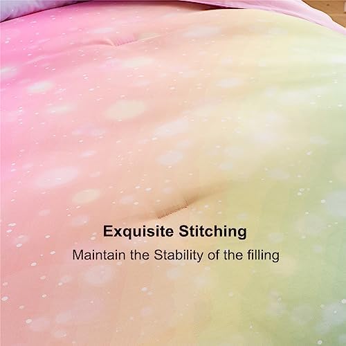 URLINENS Rainbow Girls Comforter Set 7-Piece