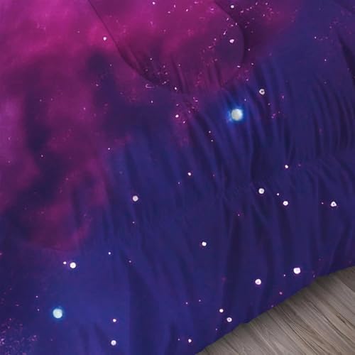 FUYEEN Galaxy Comforter Set Queen Size Purple Space