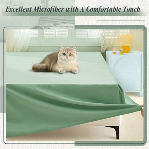 Heywaller 14 Inch Drop Bed Skirt Twin Size Sage Green 1