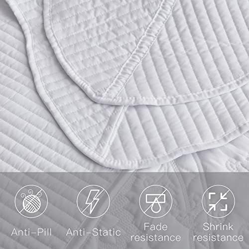 CHIXIN Queen Bedspread Set - Damask Paisley Pattern 4 Piece Reversible