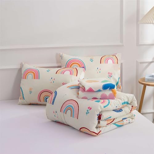 Btargot 5 Piece Rainbow Comforter Set for Kids