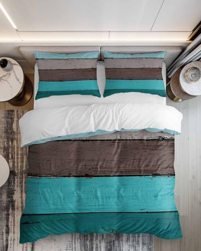 ZOE GARDEN Aqua Grey Duvet Cover Set