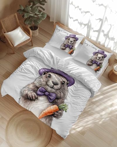 ZOE GARDEN Groundhog Day Cal King Duvet Cover Set
