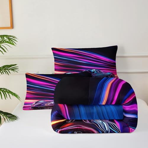 Racing Car Kids Comforter Set Queen Size