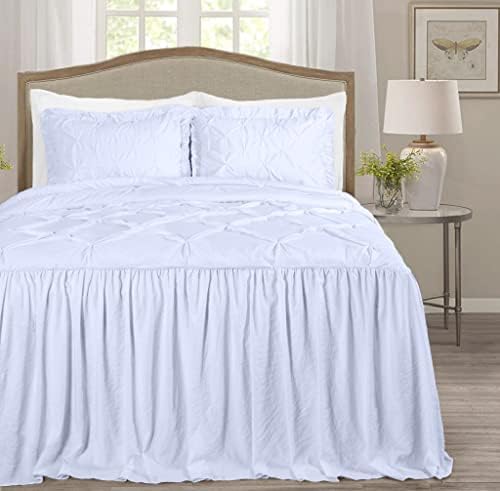 Chezmoi Aria 3-Piece Bedspread Set - Queen White