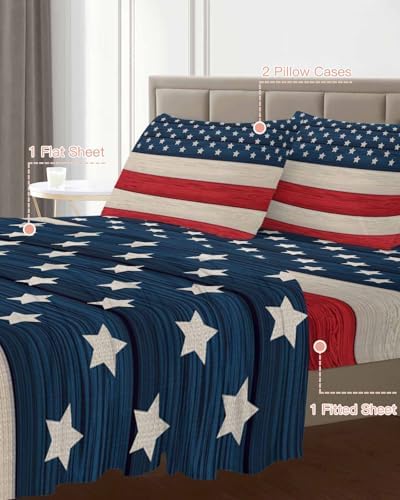 Boanket 4th of July 4 Piece Microfiber Sheet Set