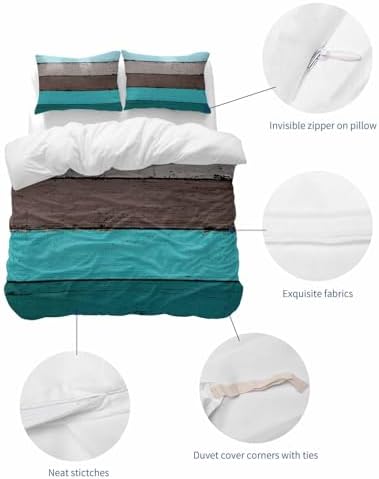 ZOE GARDEN Aqua Grey Duvet Cover Set