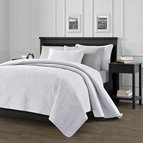 Chezmoi Collection 3-Piece Bedspread Set King White