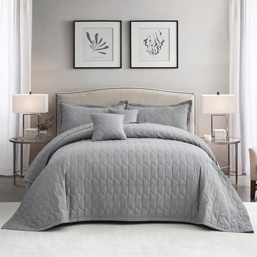 Blythease Oversized King Bedspread Set Grey 128x120