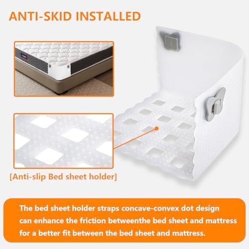 AOBOD Bed Sheet Holders - Firm Tight for All Sizes Grey