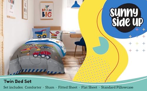 Sunny Side Up Construction Zone Twin Comforter Set