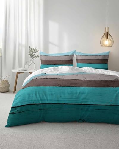 ZOE GARDEN Aqua Grey Duvet Cover Set