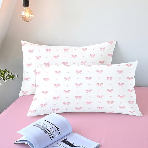 Sedefen Bow Comforter Set Queen Size Pink Striped