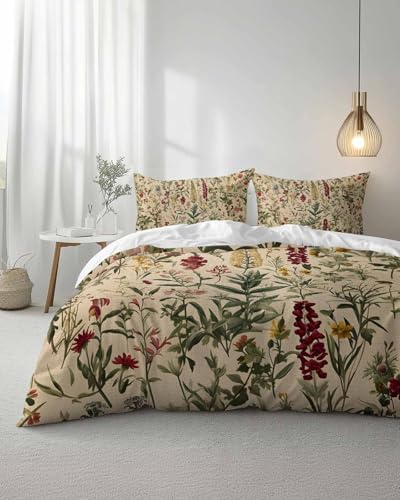 ZOE GARDEN Rustic Botanical Duvet Cover Set 3pc Full Size