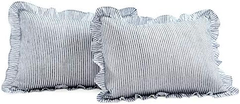 Lush Decor Ticking Stripe Bedspread 3 Piece Set King Navy