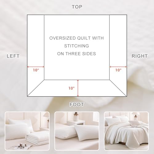 Sanracie Stonewashed King Quilt Set 3PCS Extra Large