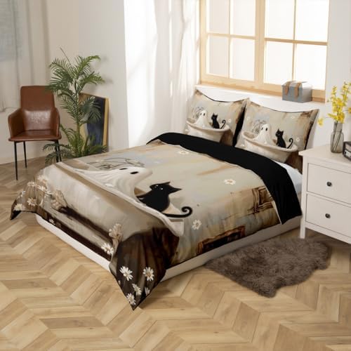 Manfei Halloween Ghost Duvet Cover Set Twin Size