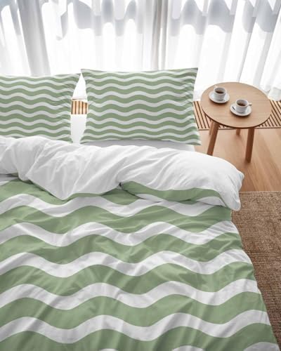 ZOE GARDEN Sage Green Duvet Cover Set 3 Pieces Full Size