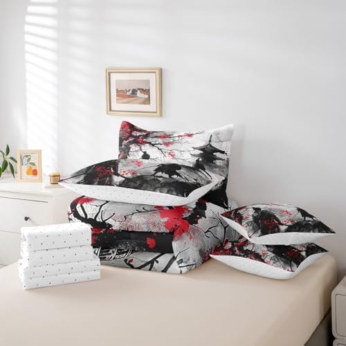 Feelyou Japanese Samurai King Size Comforter Set 7 Pieces