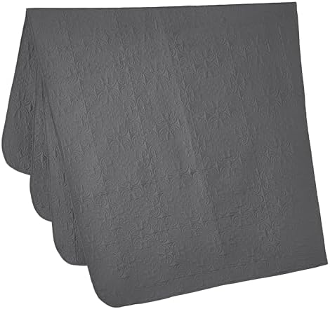 Chezmoi Collection Luca 3-Piece Bedspread Set Queen Size Charcoal