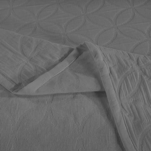 Superior Cotton Bedspread Set with Pillow Shams Grey King Size
