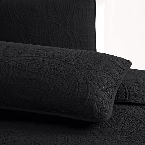 Mellanni Twin Bedspread Coverlet Set - Black