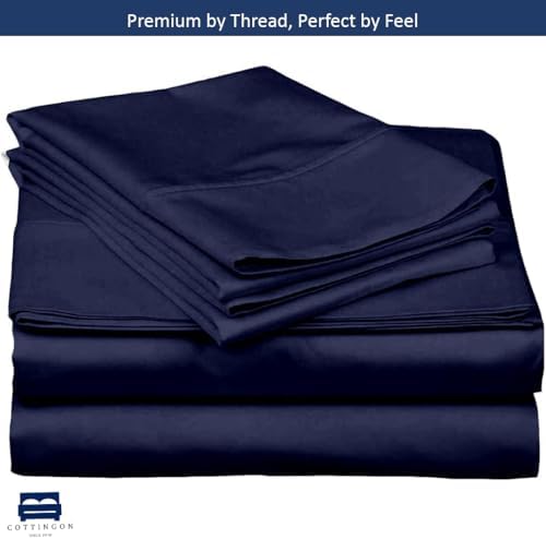 Cottingon 4 Piece Twin XL Bedding Set Navy Blue