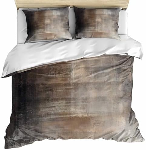 ZOE GARDEN Brown Grey Duvet Cover Set 3 Piece 1