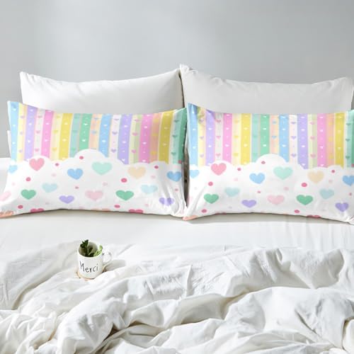 Feelyou Rainbow Sheet Set for Kids 4Pcs King Size