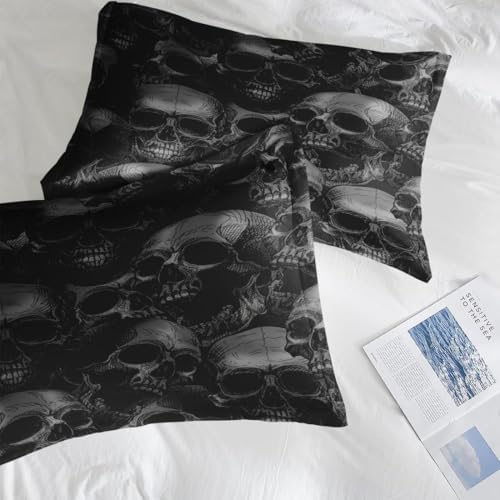 Pamnest Skull Skeleton Comforter Set 3 Pcs Full Size