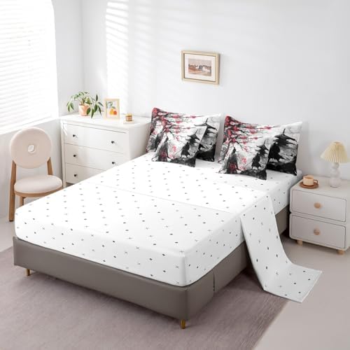 Feelyou Japanese Samurai King Size Comforter Set 7 Pieces