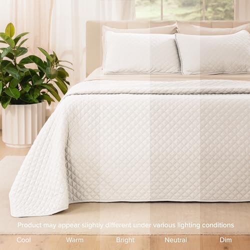 Bare Home Premium 3 Piece Quilt Set - King Size - White