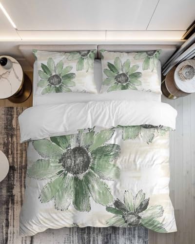 ZOE GARDEN Sage Green Duvet Cover Set Full Size