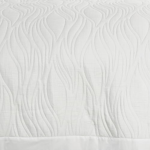 3-Piece Esme Cotton Coverlet Set Matelass White Queen Size