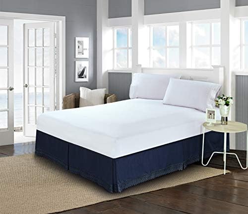 Elegant Comfort Silky-Soft Luxury Lace Fringe Dust Ruffle Bed Skirt 1