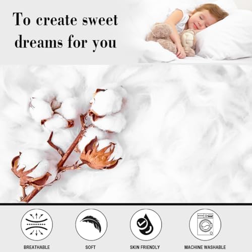 Feelyou Queen Size Damask Cotton Duvet Cover Set