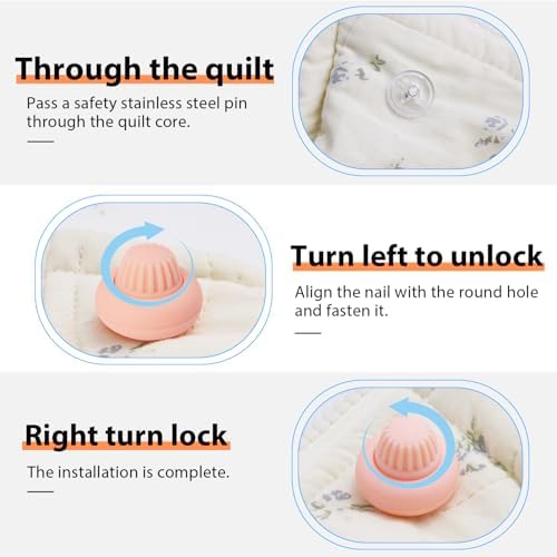 Duvet Cover Clips with Anti-Slip Safety Buckle Pink