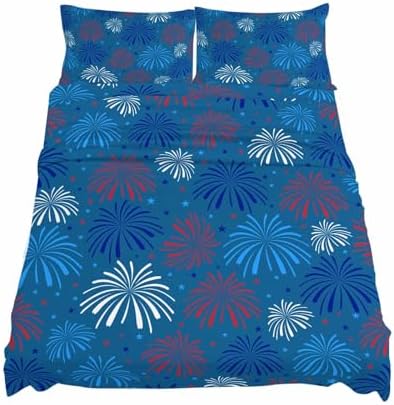 Boanket 4th of July Blue Full Sheet Set 4 Piece Microfiber