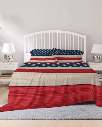 Boanket 4th of July 4 Piece Microfiber Sheet Set